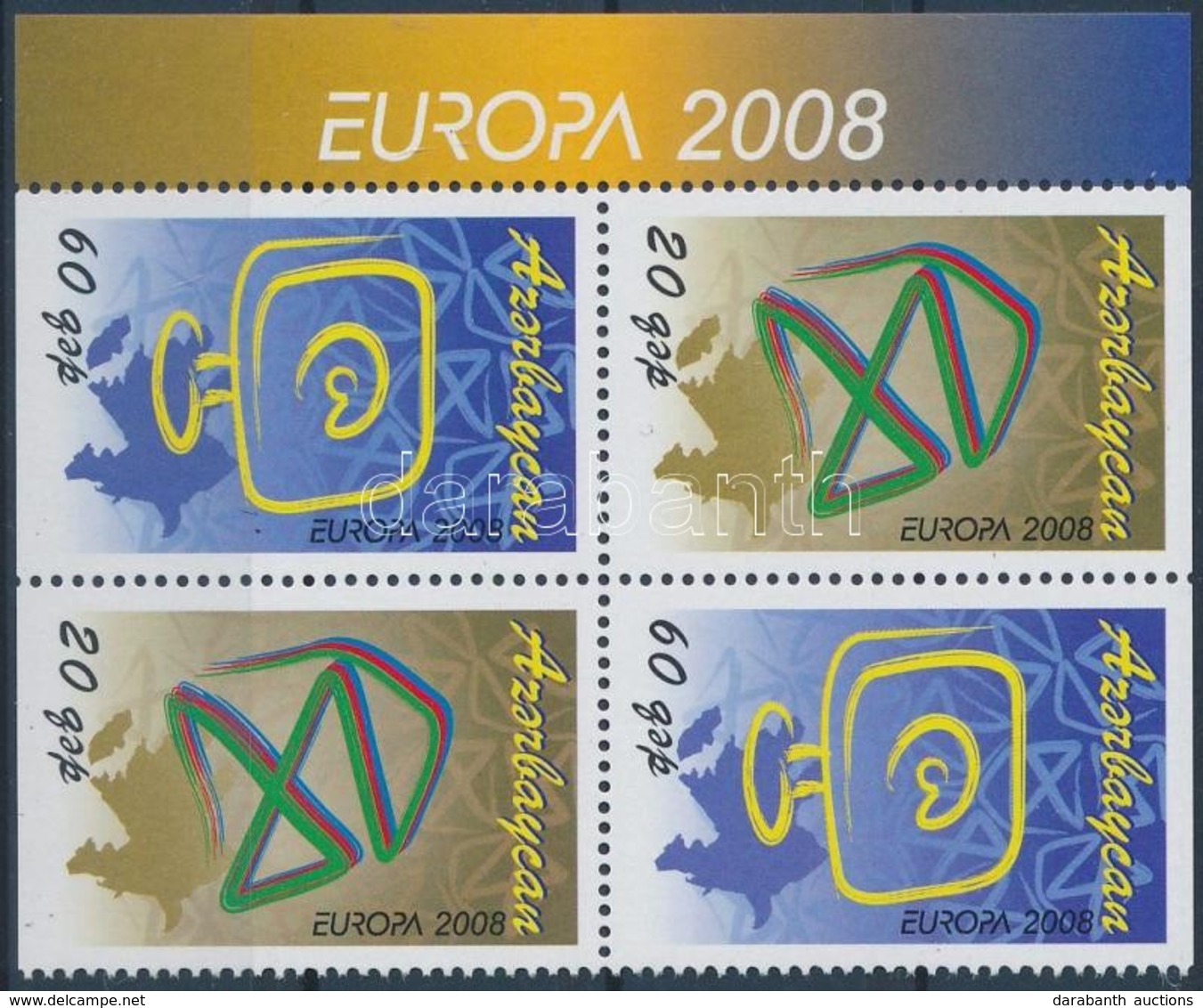 ** 2008 Europa CEPT Bélyegfüzetből Kitépett Négyestömb Mi 115-116A - Autres & Non Classés