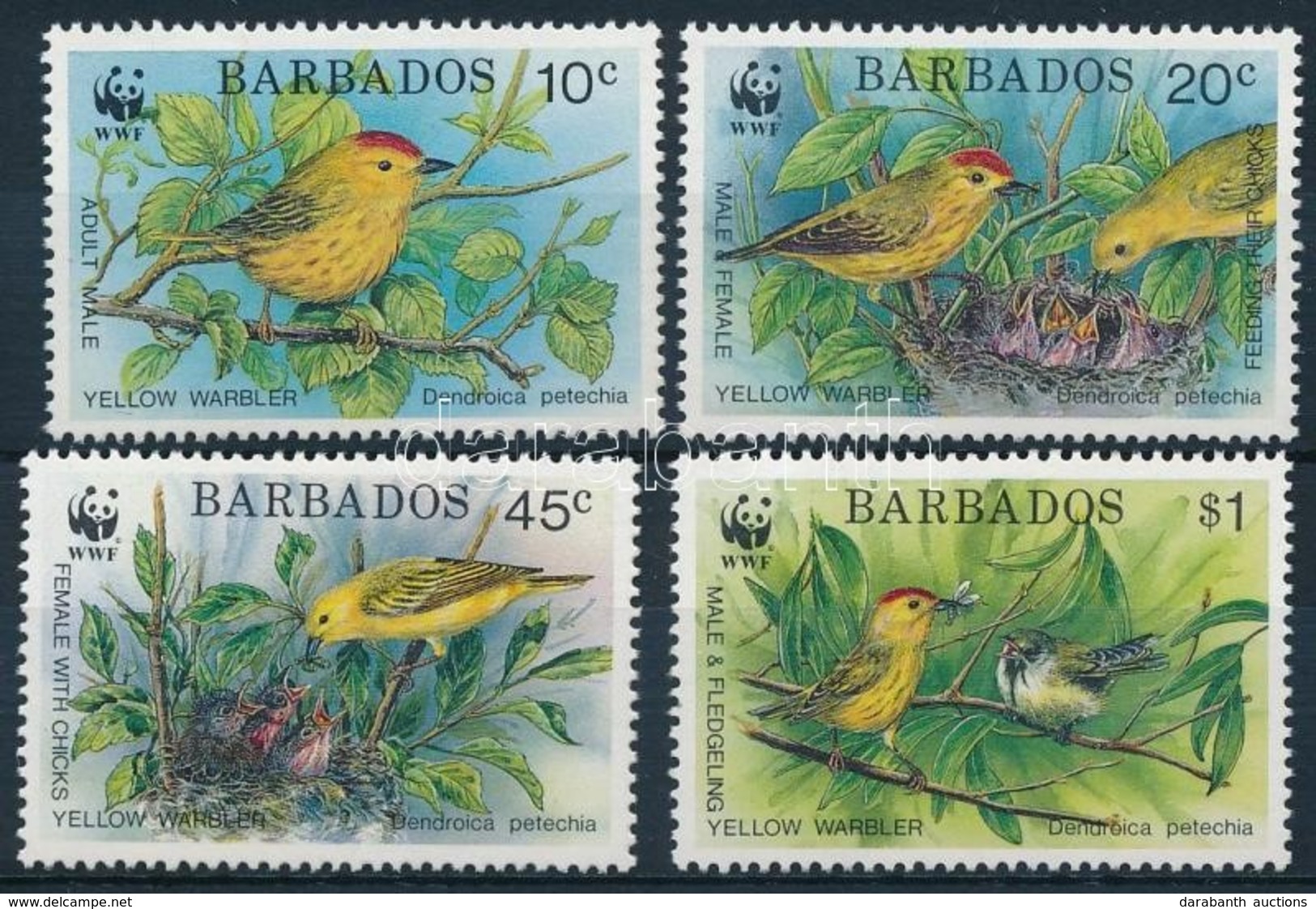 ** 1991 WWF: Madár, Aranyos Lombjáró Sor,
WWF: Bird, American Yellow Warbler
Mi 770-773 - Autres & Non Classés