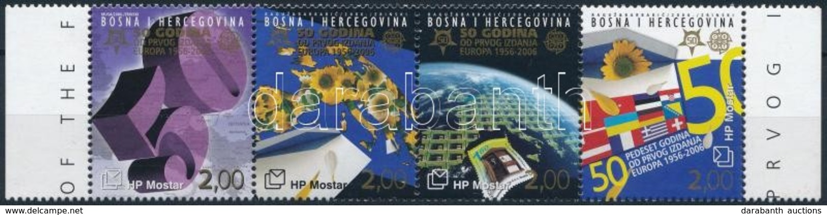 ** 2006 50 éves Az Europa CEPT ívszéli Vízszintes 4-es Csík Mi 166-169 - Autres & Non Classés