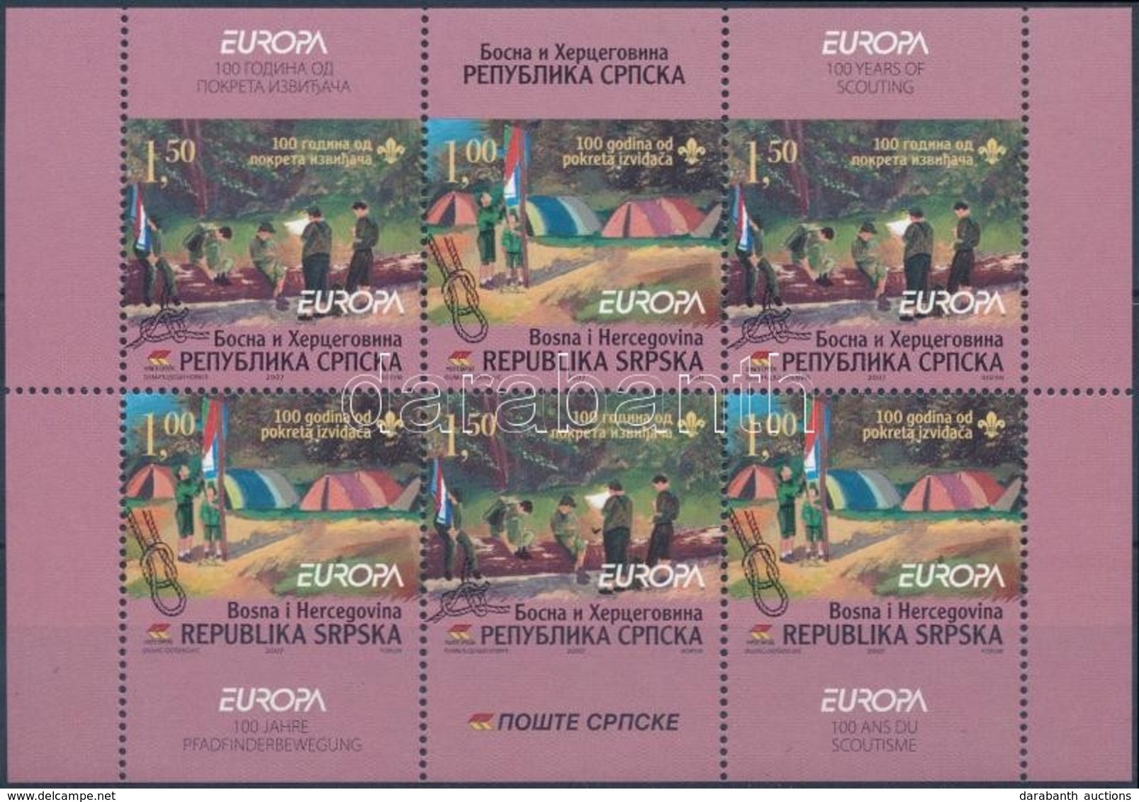 ** 2007 Europa CEPT, Cserkész Bélyegfüzetlap MH 10 (Mi 386-387) - Autres & Non Classés