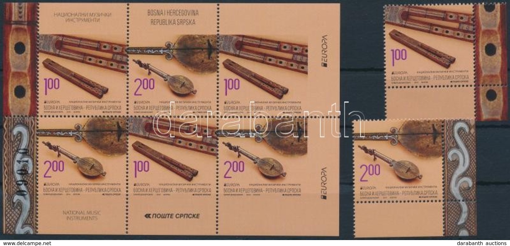 ** 2014 Europa CEPT Hangszerek ívsarki Sor + Füzetlap Mi 623-624 - Other & Unclassified