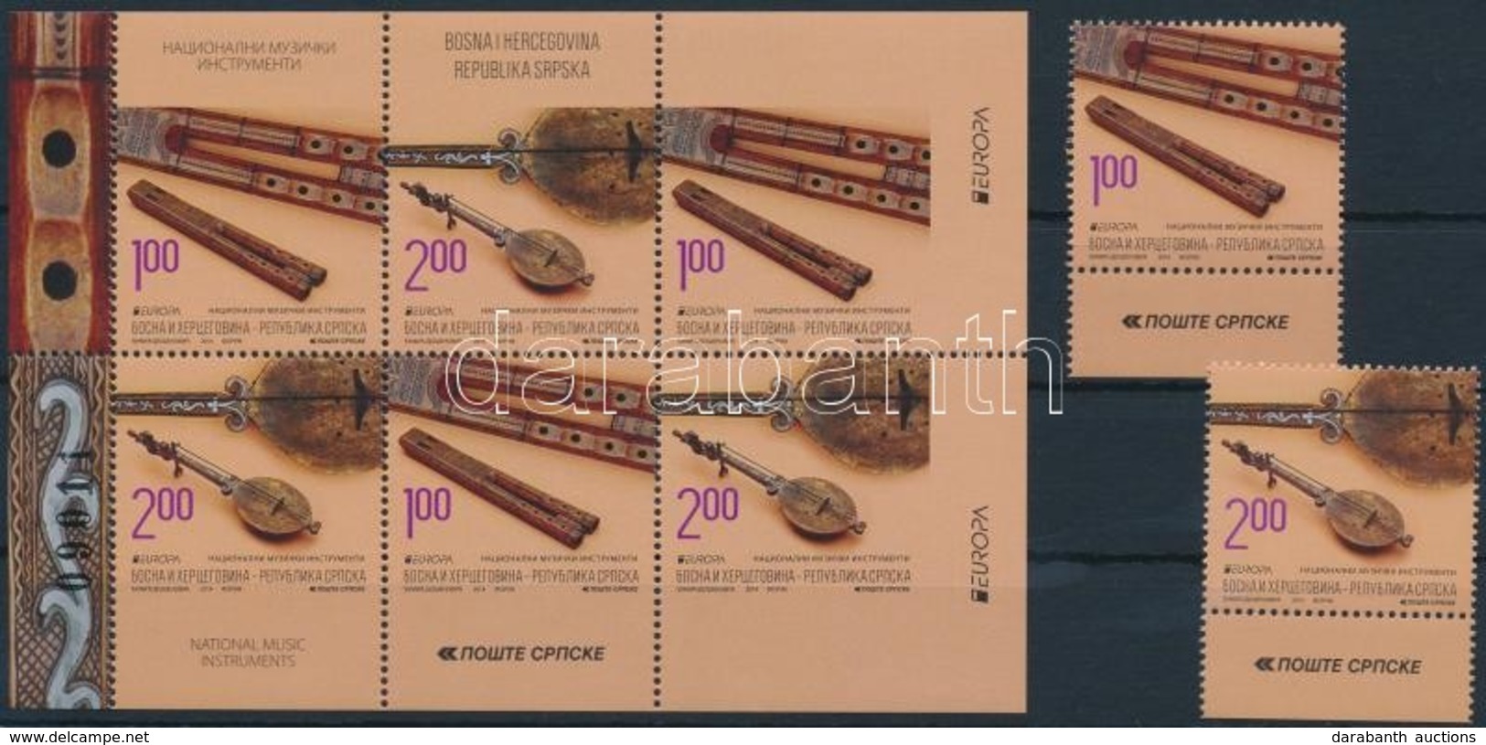 ** 2014 Europa CEPT Hangszerek ívszéli Sor + Füzetlap Mi 623-624 - Other & Unclassified