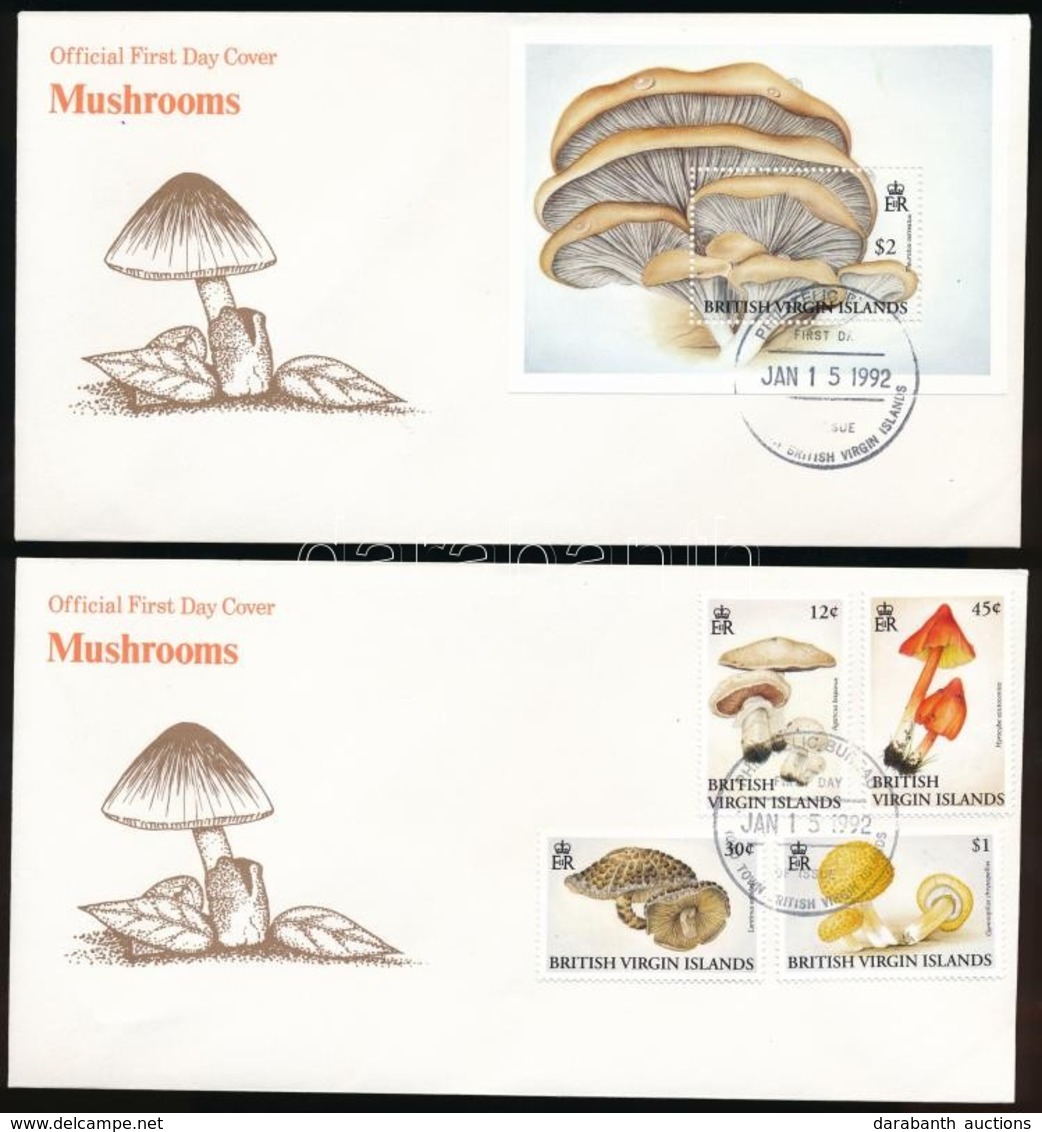 1992 Gomba Sor Mi 755-758 + Blokk Mi 73 2 Db FDC-n - Autres & Non Classés