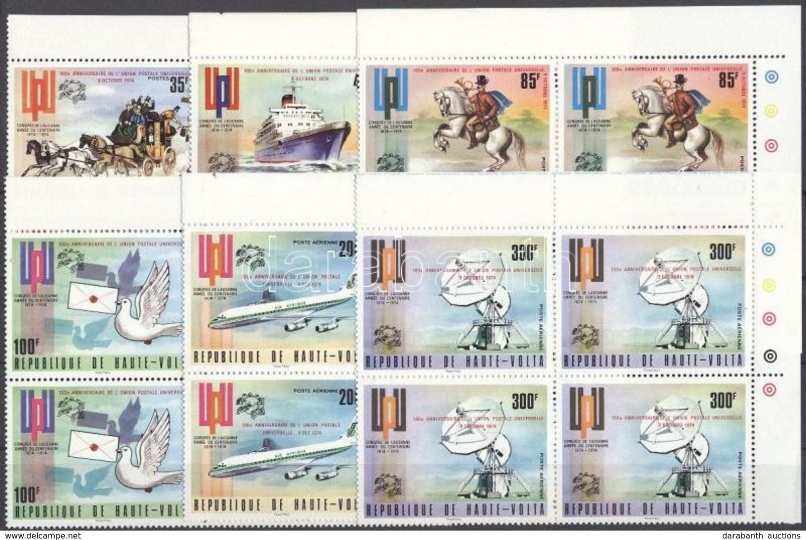 ** 1974 100 éves Az UPU Mi 532-537 Négyes Tömbök - Autres & Non Classés