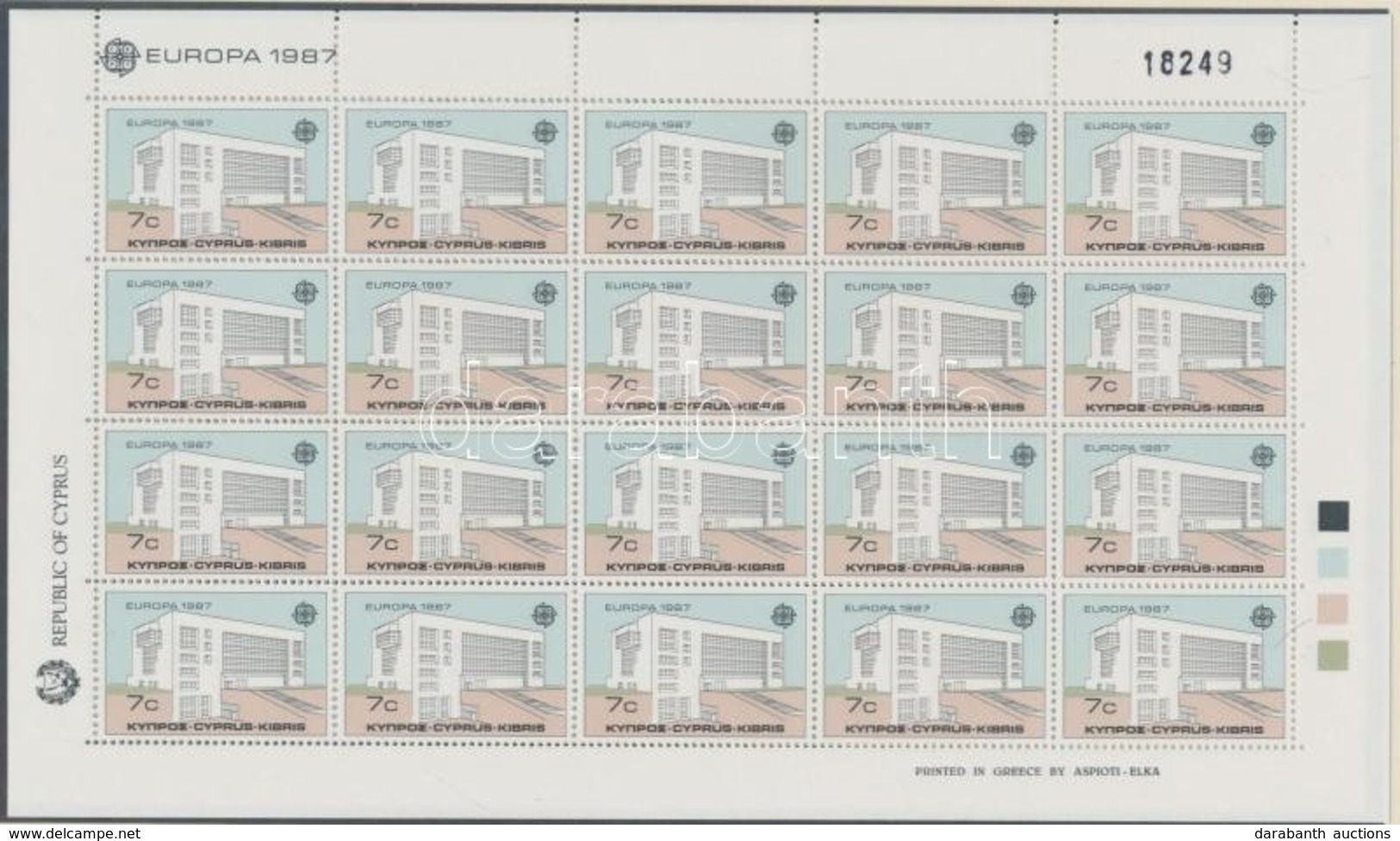 ** 1987 Europa CEPT Modern építészet Kisív Sor Mi 681-682 - Autres & Non Classés