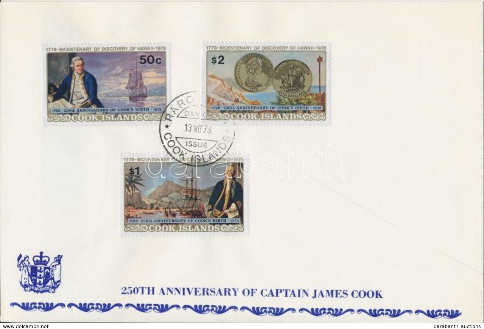 1978 James Cook Sor Felülnyomással FDC-n Mi 577-579 + Blokk FDC-n Mi 83 - Autres & Non Classés