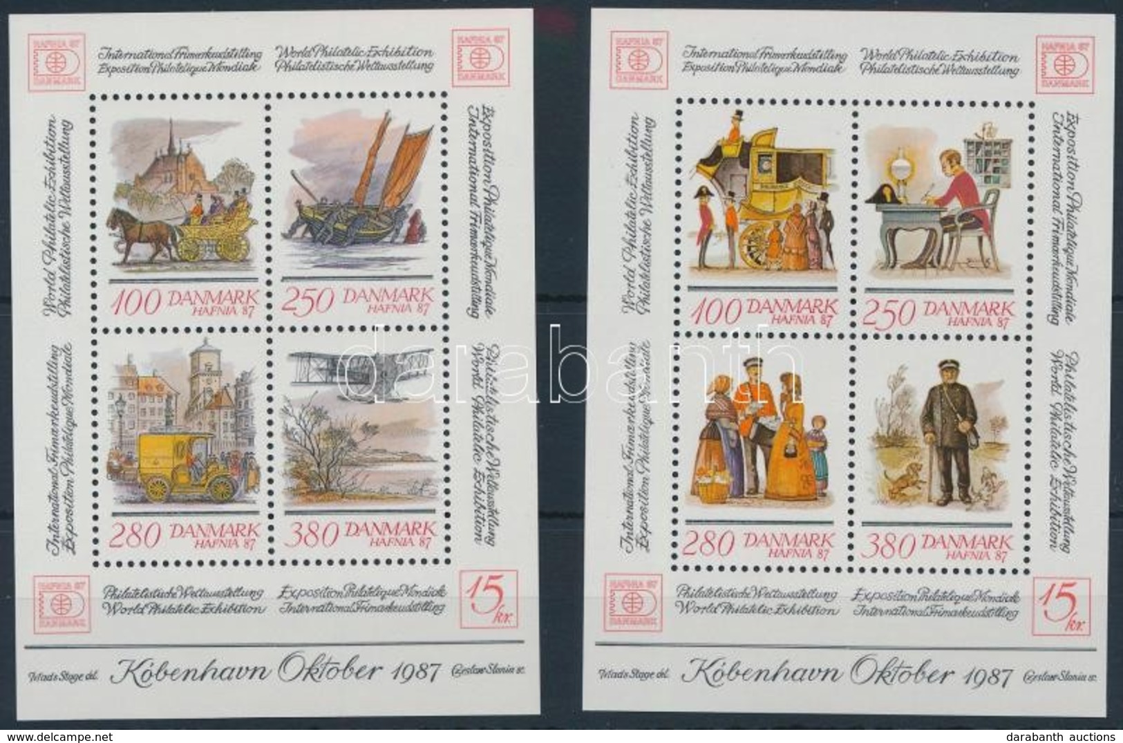 ** 1986 HAFNIA Blokk Sor,
HAFNIA; Stamp Exhibition
Mi 5-6 - Autres & Non Classés