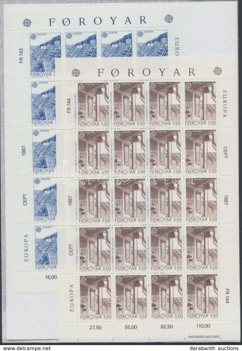 ** 1987 Europa CEPT Modern építészet Kisív Sor Mi 149-150 - Altri & Non Classificati