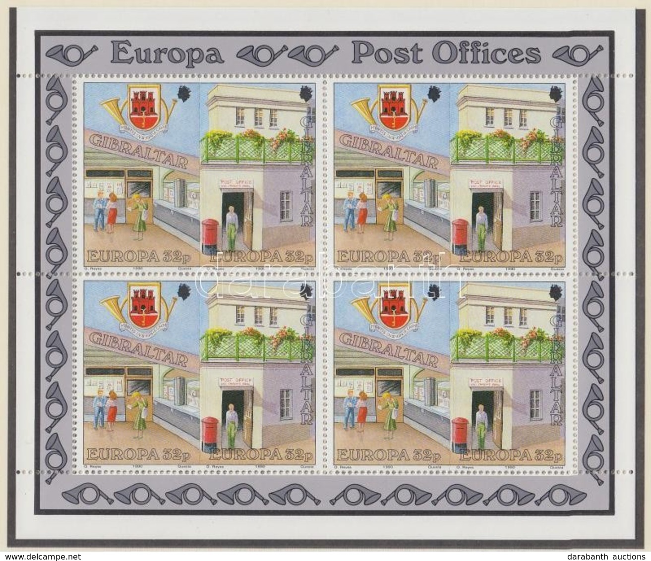 ** 1990 Europa CEPT Postai Intézmények Kisív Sor Mi 590-593 - Autres & Non Classés