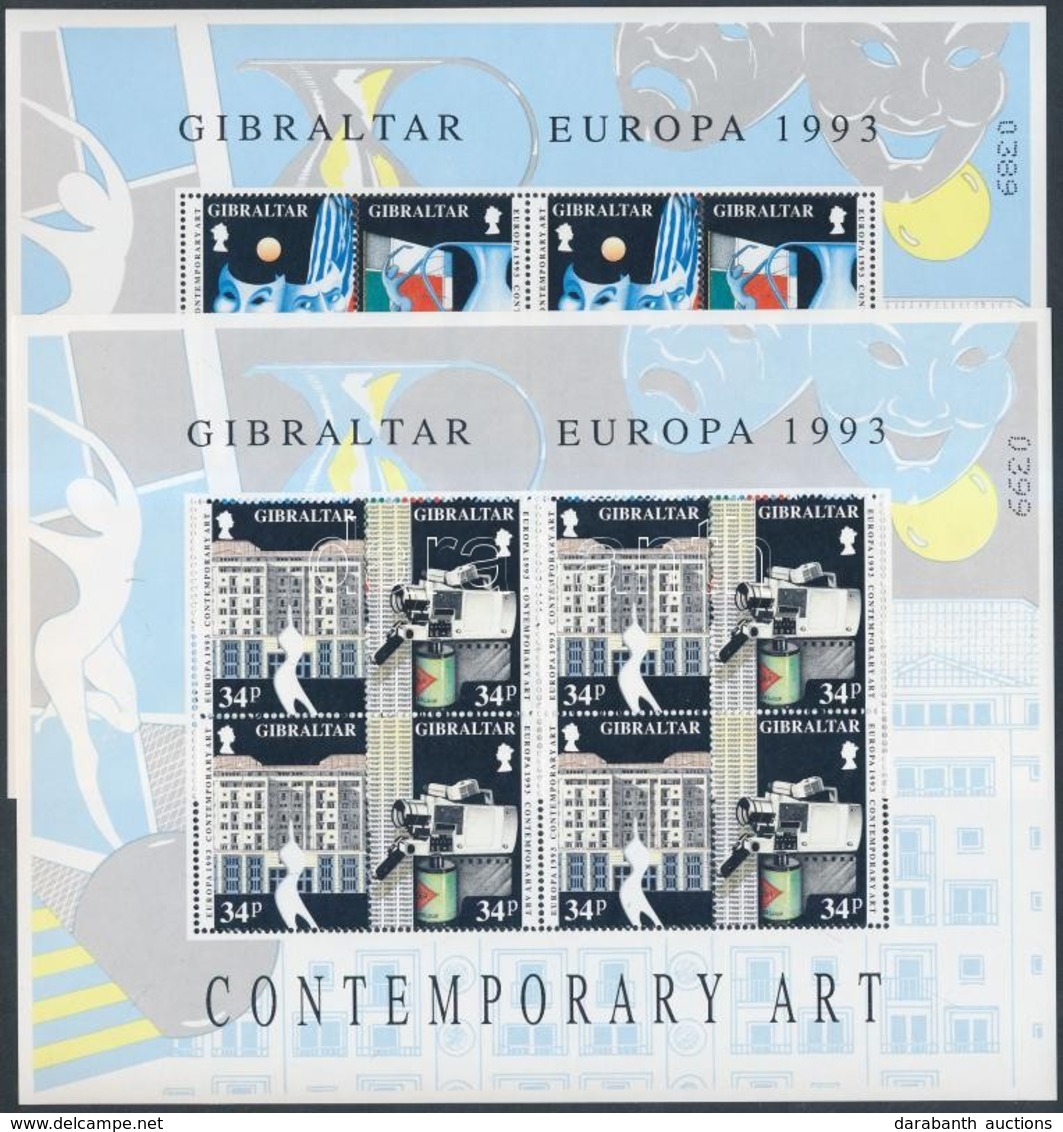 ** 1993 Europa CEPT: Kortárs Művészet Kisívsor Mi 654-657 (apró Gumihiba és Sérülés Az ívszélen) - Autres & Non Classés