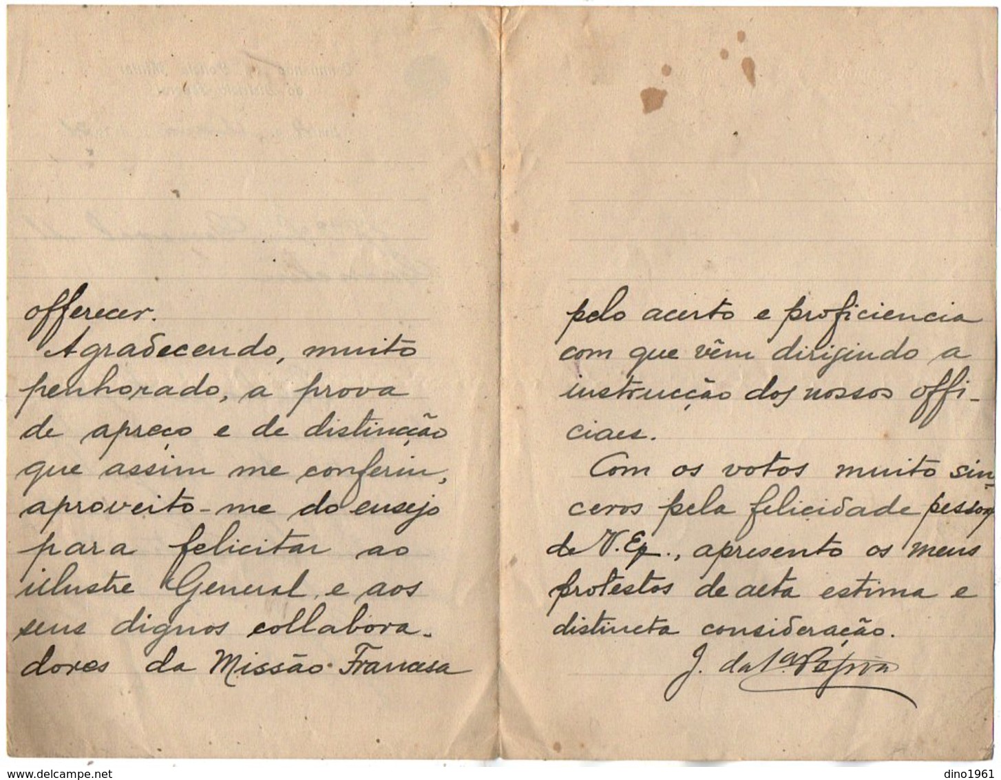 VP13.091 - Brésil - Commando Da Policia Militar à RIO DE JANEIRO ? 1921  - Lettre De Mr ? Pour Mr Le Général GAMELIN - Documents