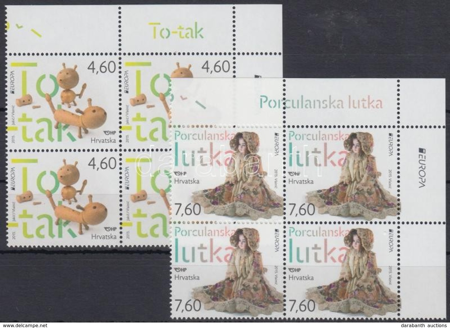 ** 2015 Europa CEPT, Történelmi Játékok Sor ívsarki 4-es Tömbökben Mi 1181-1182 - Other & Unclassified