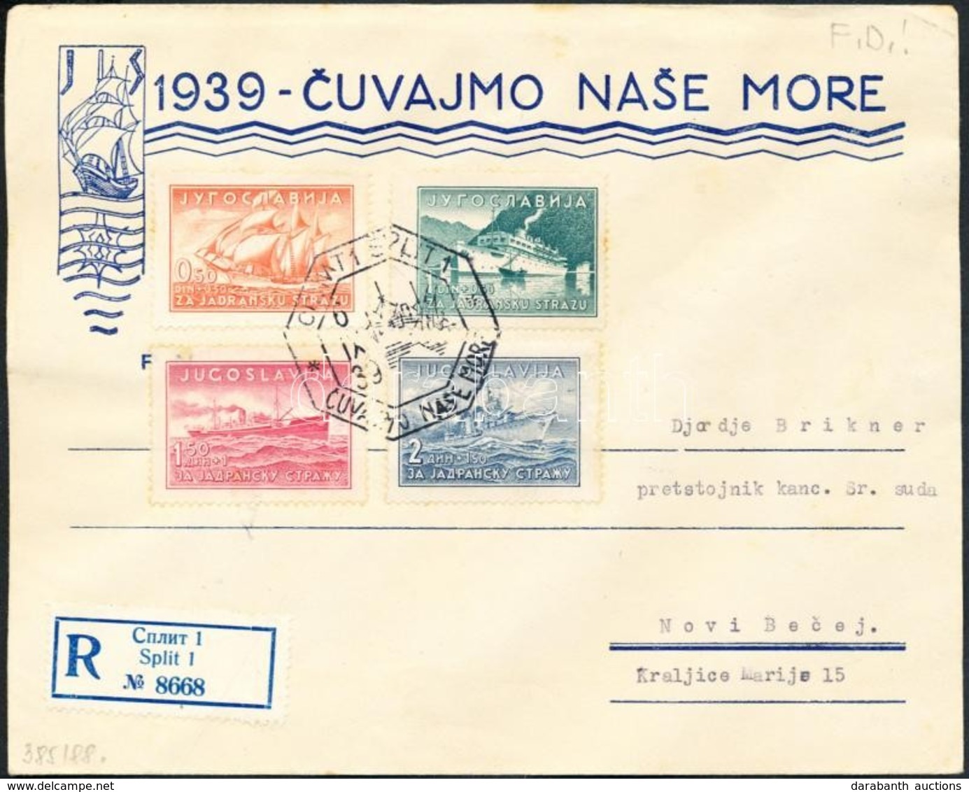 1939 Postakongresszus, Hajók Sor Mi 385-388 FDC-n - Other & Unclassified