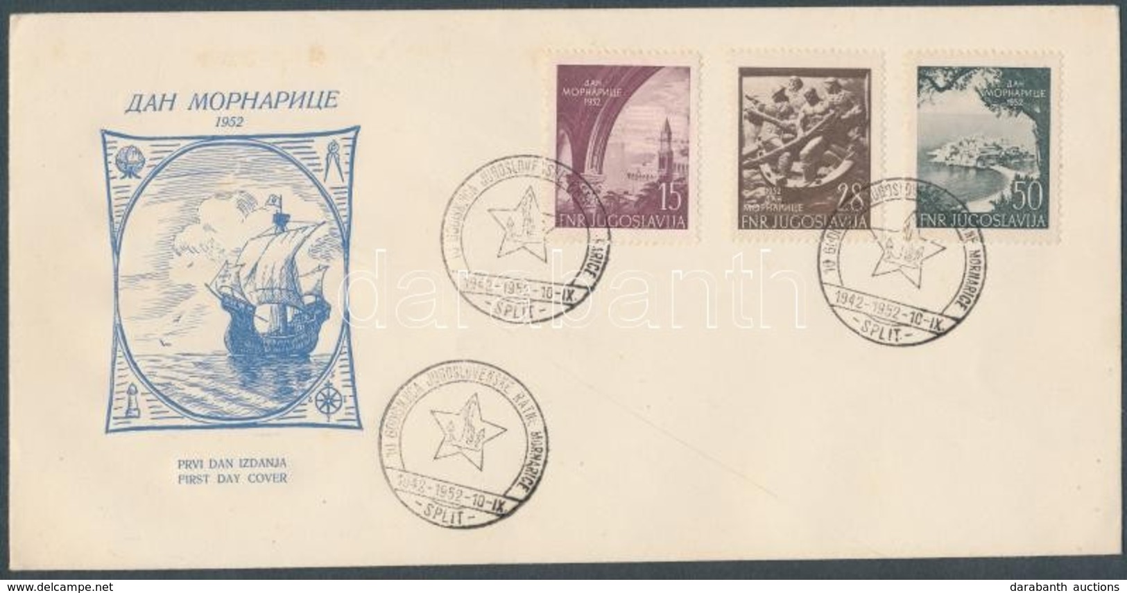 1952 A Haditengerészet Napja Sor FDC Mi 704-706 - Autres & Non Classés