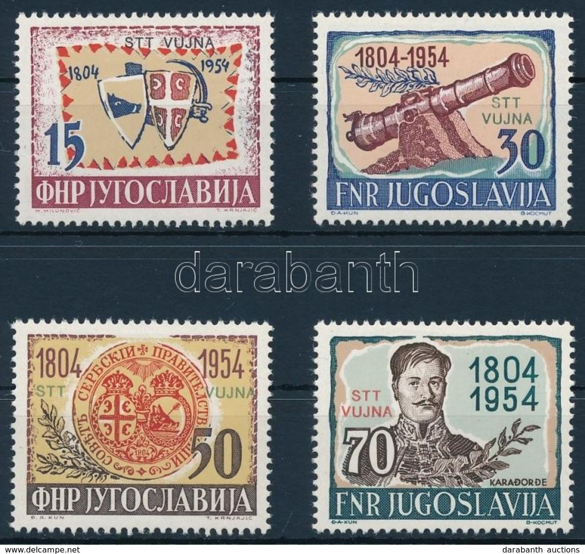 * 1954 1. Szerb Felkelés 150. évfordulója Sor,
150th Anniversary First Serbian Uprising Set
Mi 751-754 - Autres & Non Classés