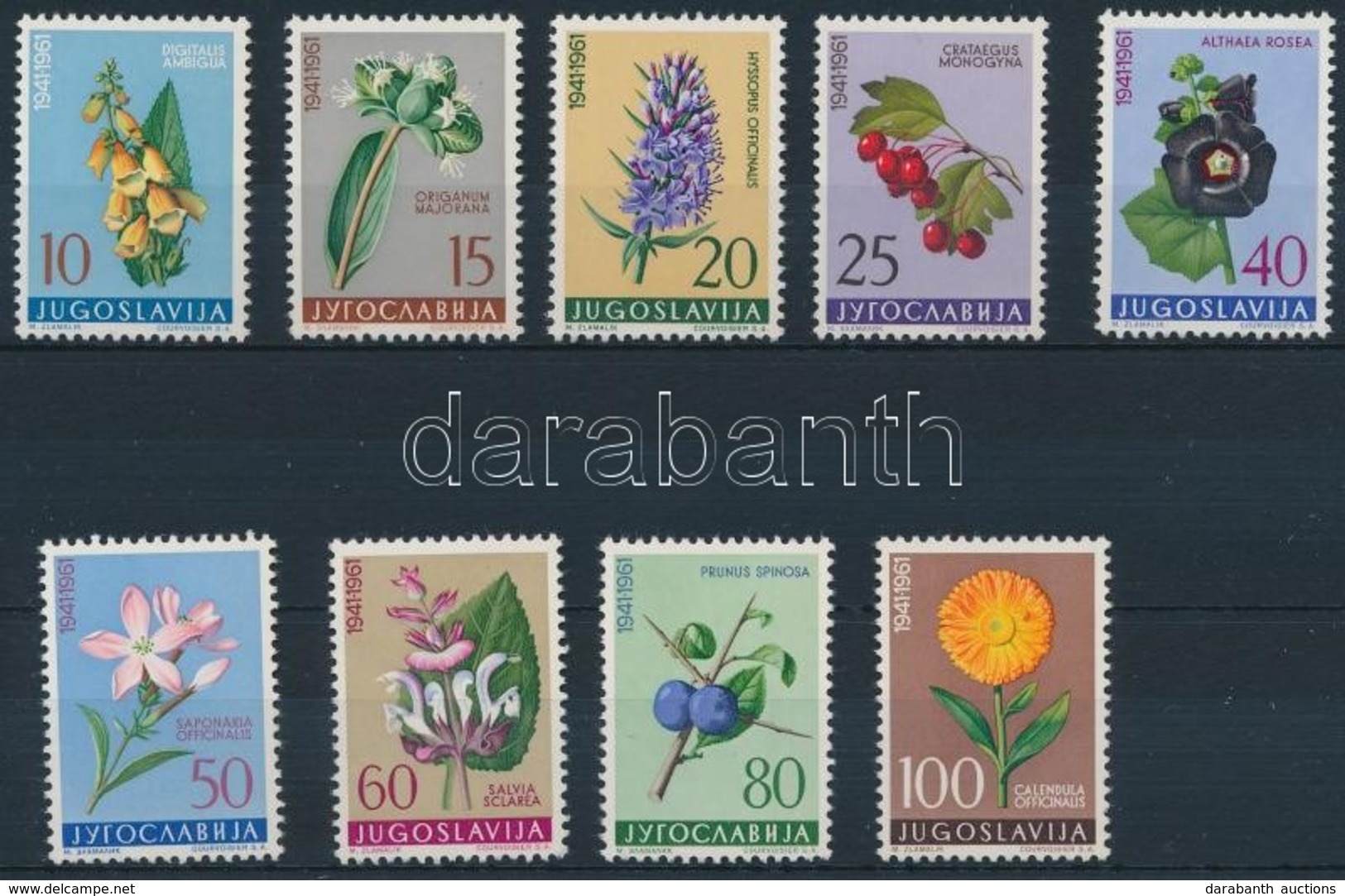 ** 1961 Virág Sor,
Flower
Mi 943-951 - Other & Unclassified