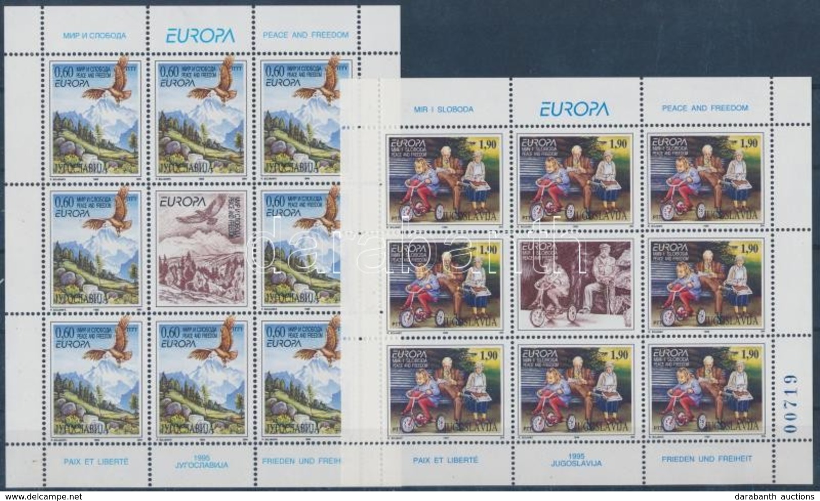 ** 1995 Europa CEPT Béke és Szabadság Kisívsor Mi 2712-2713 - Autres & Non Classés