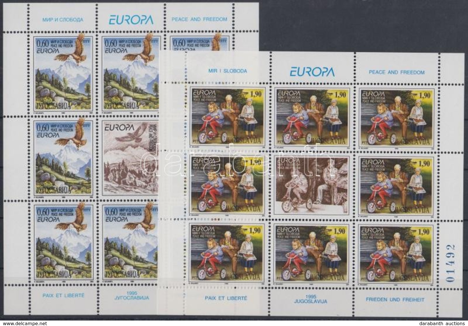 ** 1995 Europa CEPT Kisív Sor Mi 2712-2713 - Autres & Non Classés