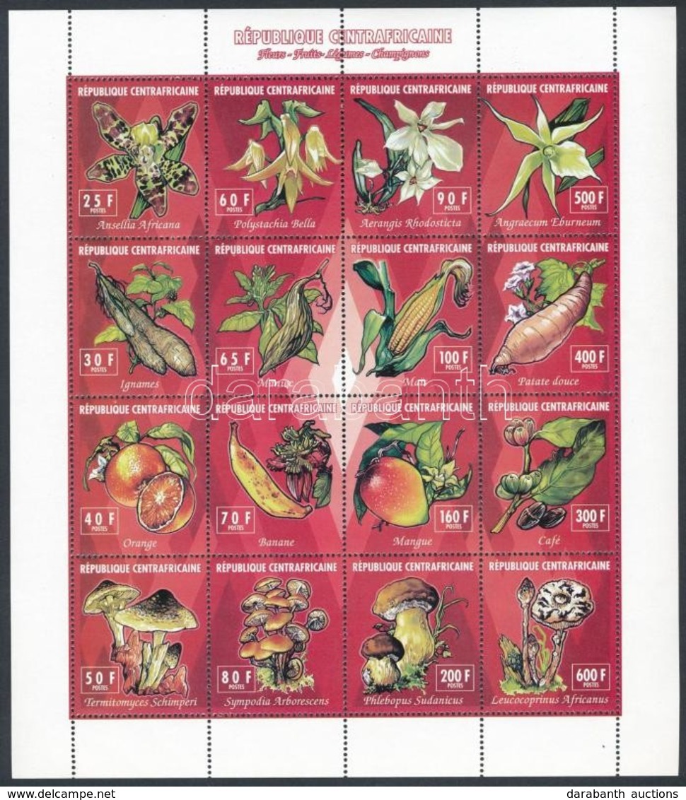 ** 1994 Orchideák, Gombák Zöldségek, Gyümölcsök Kisív Mi 1568-1583 - Other & Unclassified