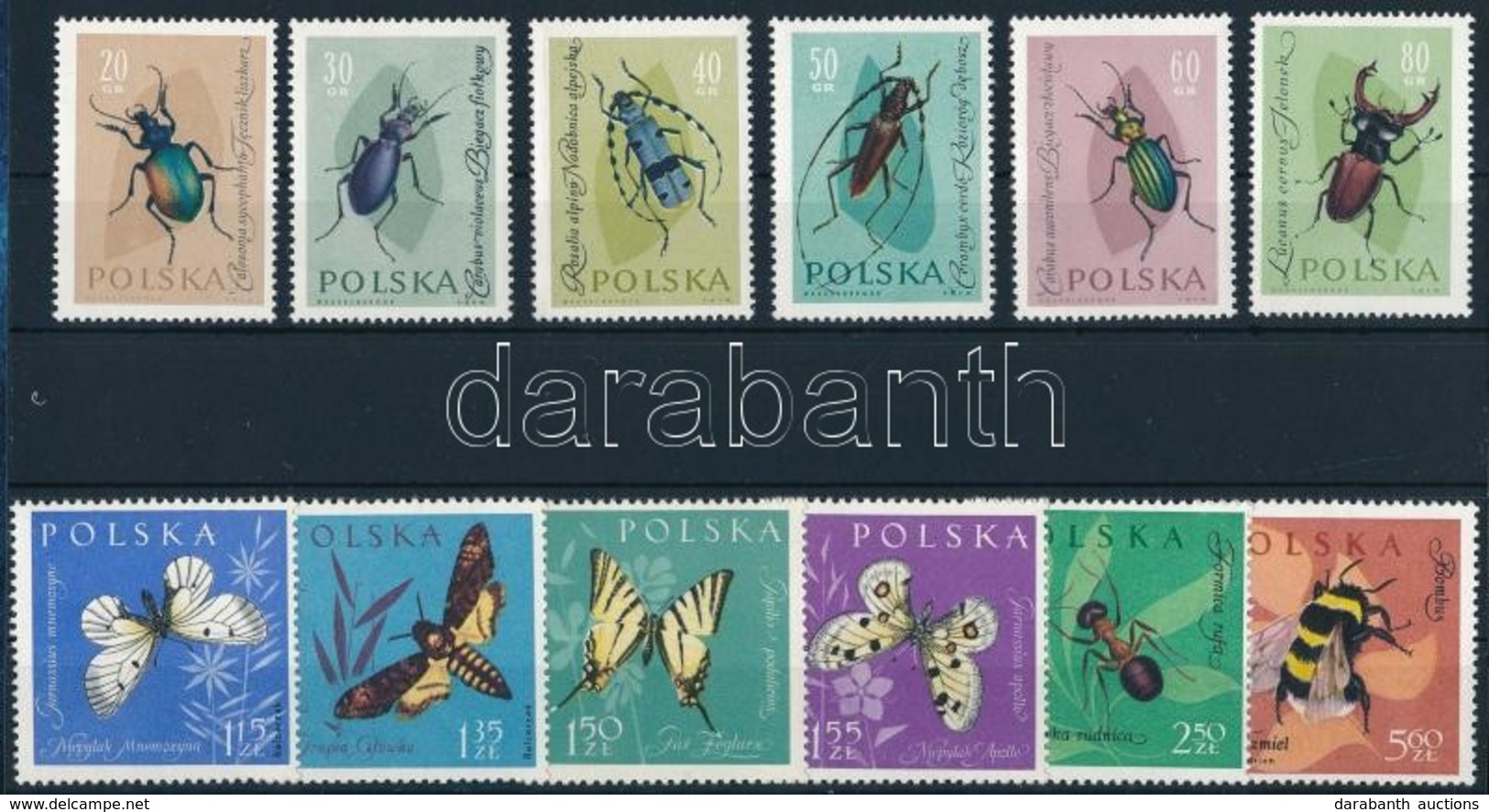 ** 1961 Rovarok, Lepke Sor,
Butterfly, Insect
Mi 1277-1288 - Autres & Non Classés