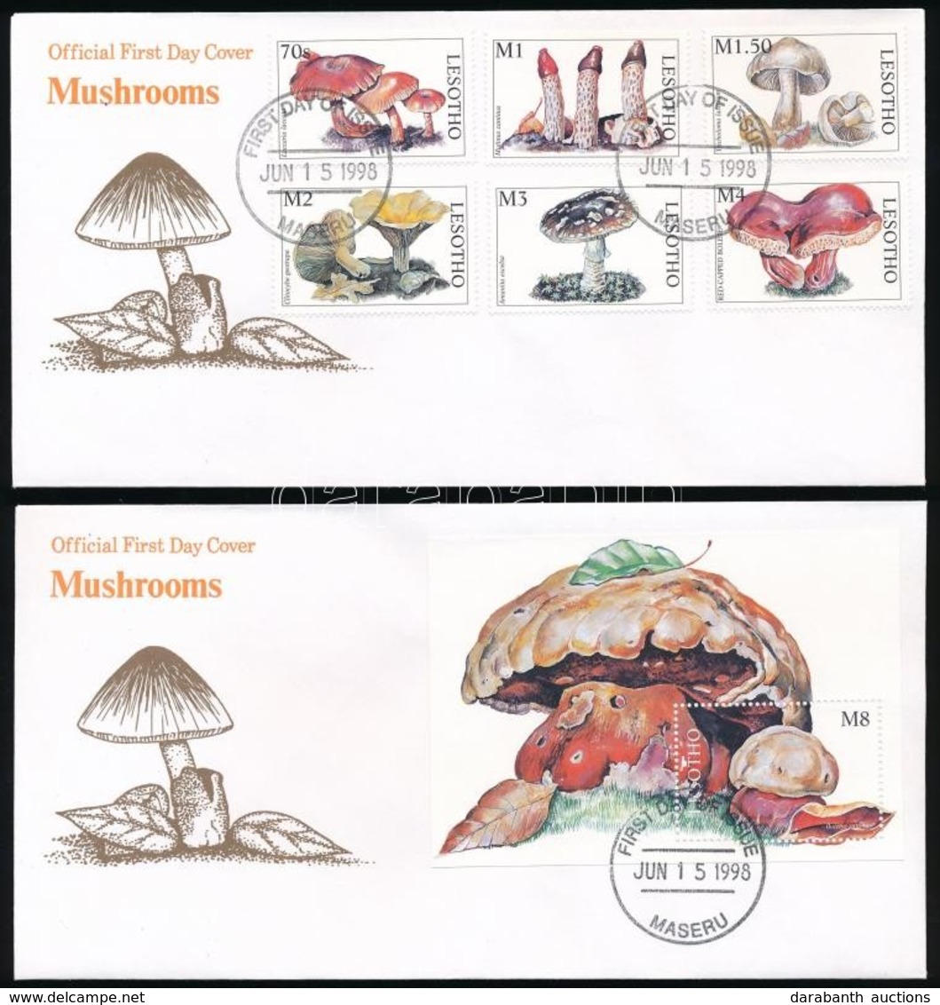 1998 Gomba Sor Mi 1300-1317 + Blokk Mi 132 2 Db FDC-n - Autres & Non Classés