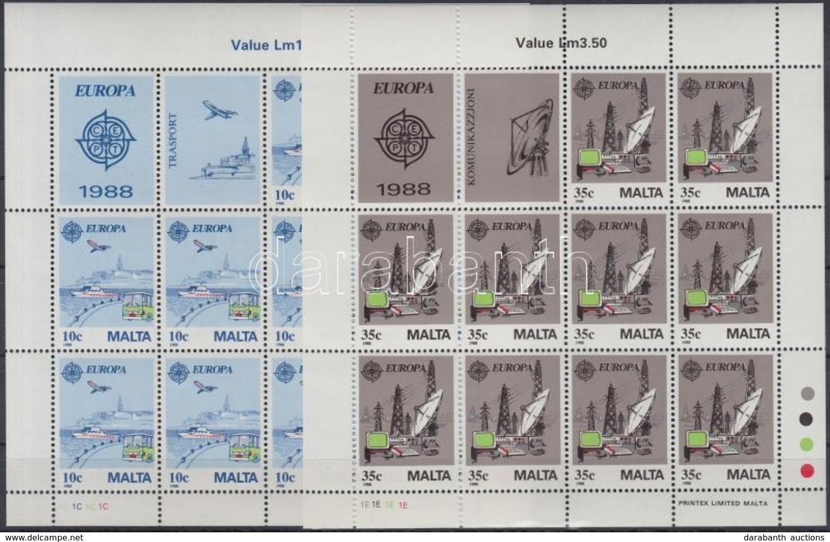 ** 1988 Europa CEPT Közlekedés és Kommunikáció Kisívsor Mi 794-795 - Sonstige & Ohne Zuordnung