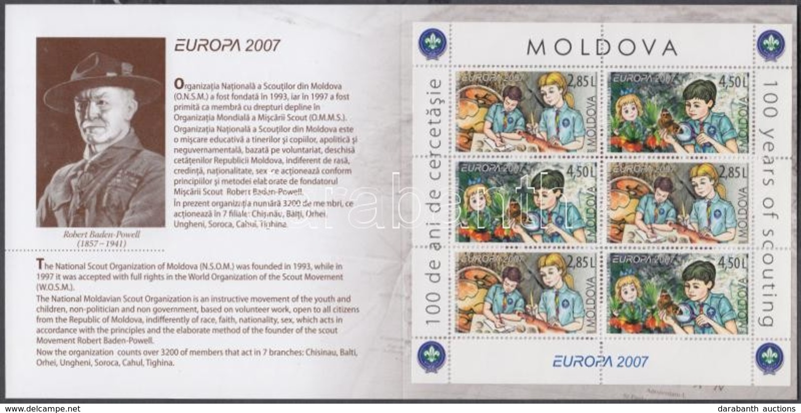 ** 2007 Europa CEPT 100 éves A Cserkészmozgalom Bélyegfüzet MH 11 (Mi 582-583) - Autres & Non Classés