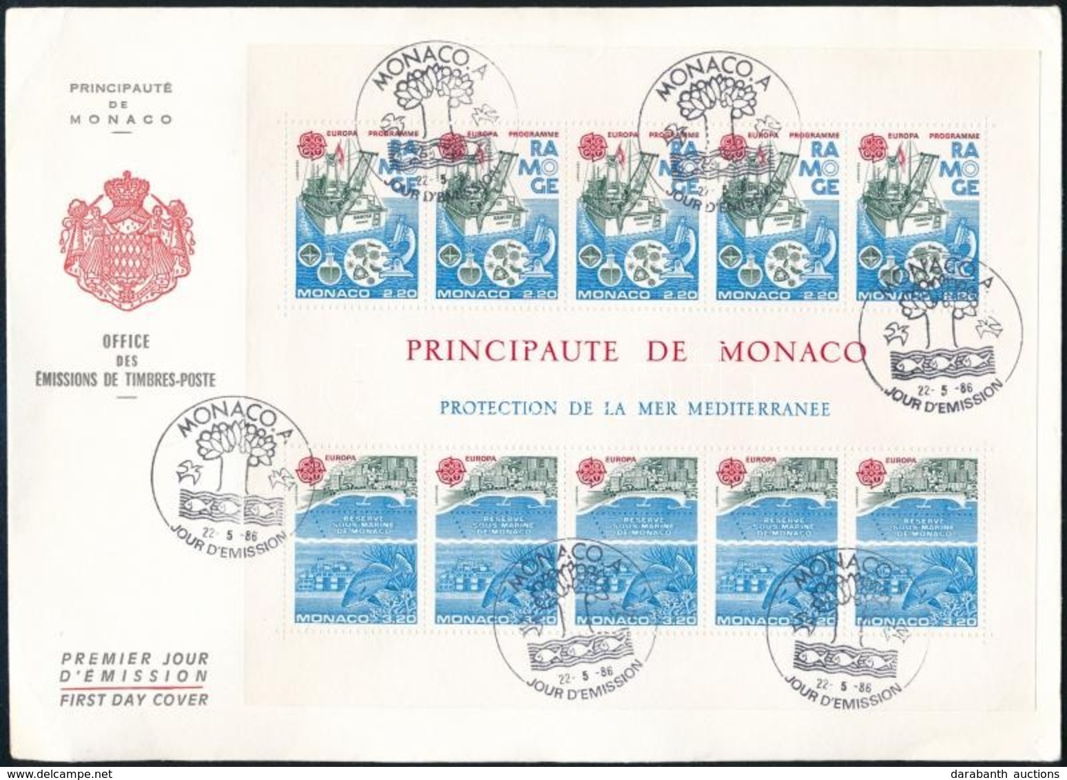 1986 Europa CEPT: Természetvédelem Blokk FDC-n Mi 32 - Autres & Non Classés