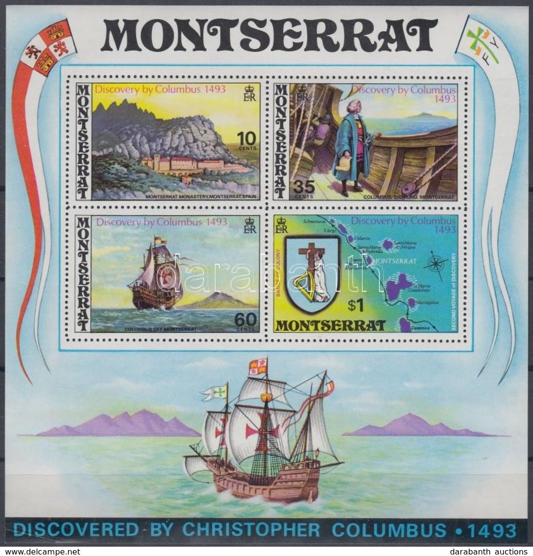 ** 1973 Montserrat Felfedezésének 480. évfordulója Blokk Mi 3 - Autres & Non Classés