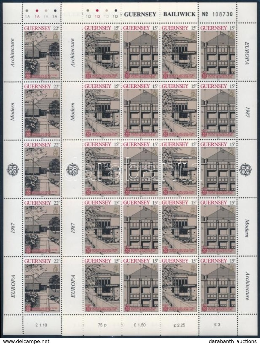 ** 1987 Europa CEPT: Modern építészet Kisívsor Mi 389-392 - Sonstige & Ohne Zuordnung