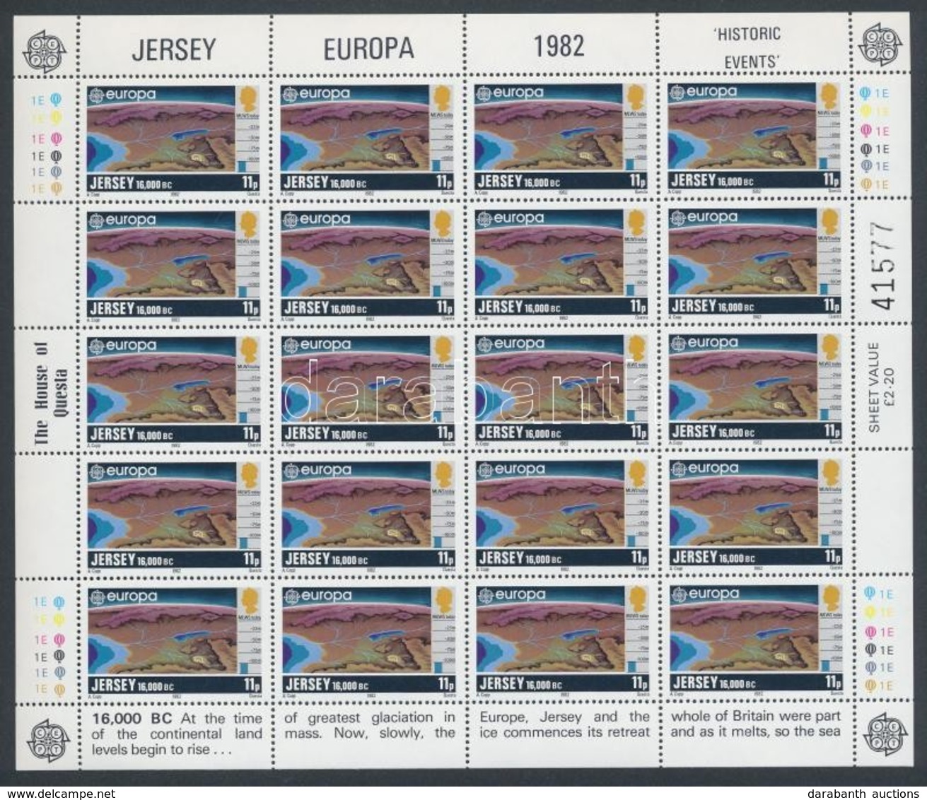 ** 1982 Europa CEPT Történelmi Események Kisív Sor Mi 278-281 - Autres & Non Classés