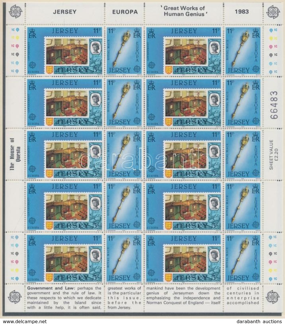 ** 1983 Europa CEPT Jelentős Alkotások Kisív Sor Mi 299-302 - Autres & Non Classés