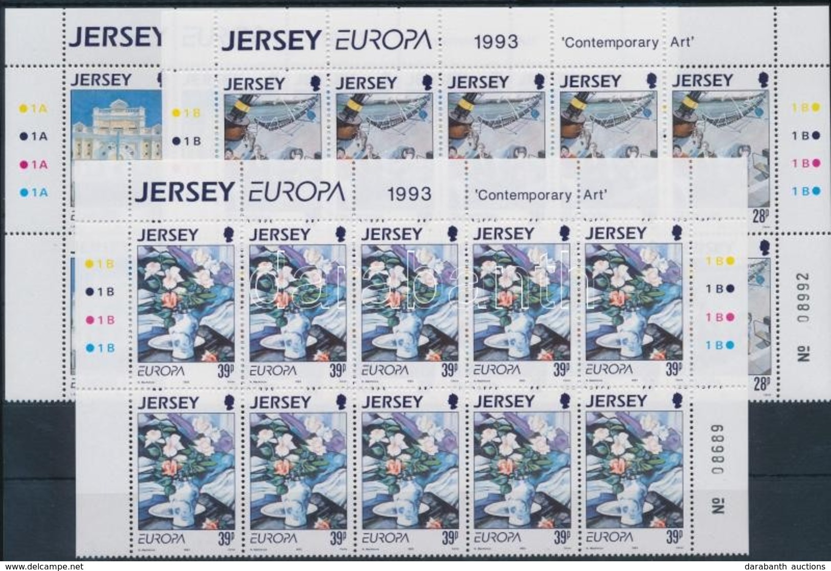 ** 1986 Europa CEPT, Kortársművészet Sor ívsarki 10-es Tömbökben Mi 612-613 - Other & Unclassified