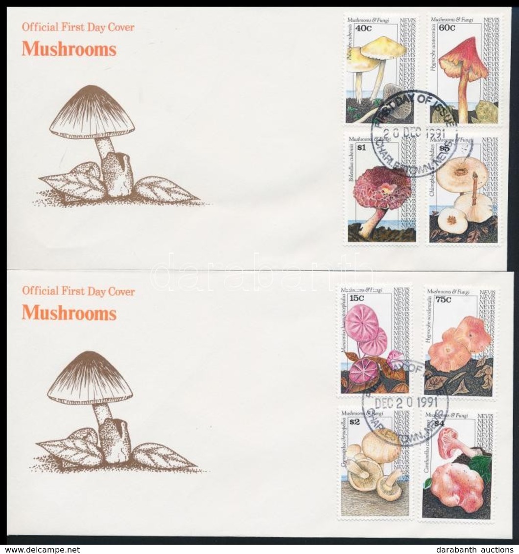 ** 1991 Gombák és Szivacsok Sor + FDC Mi 637-644 + Blokksor + Blokksor FDC-n Mi 38-39 - Autres & Non Classés