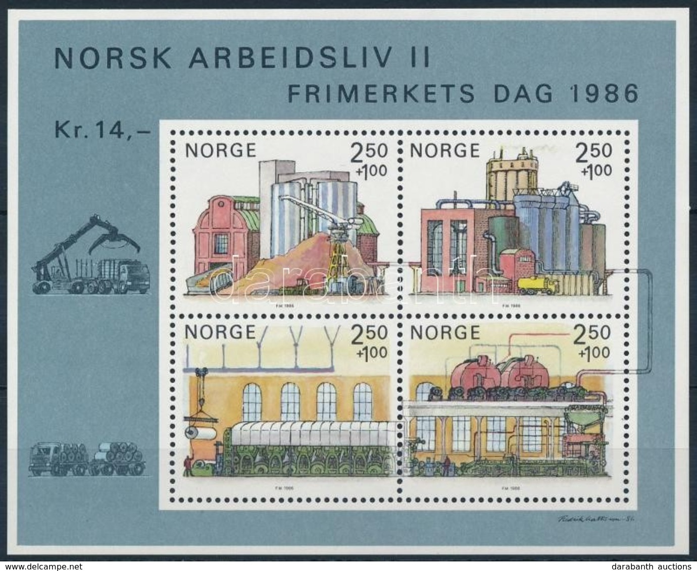 ** 1986 Bélyegnap: A Norvég Szakmai élet Blokk,
Stamp Day
Mi 6 - Autres & Non Classés