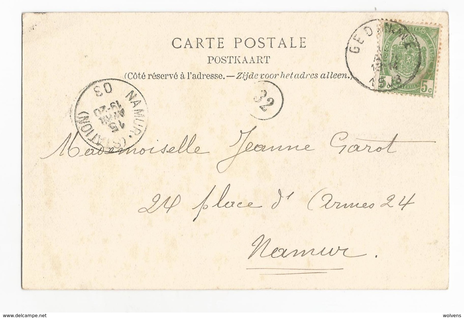 Gedinne Route De Charleville Carte Postale Ancienne 1903 - Gedinne