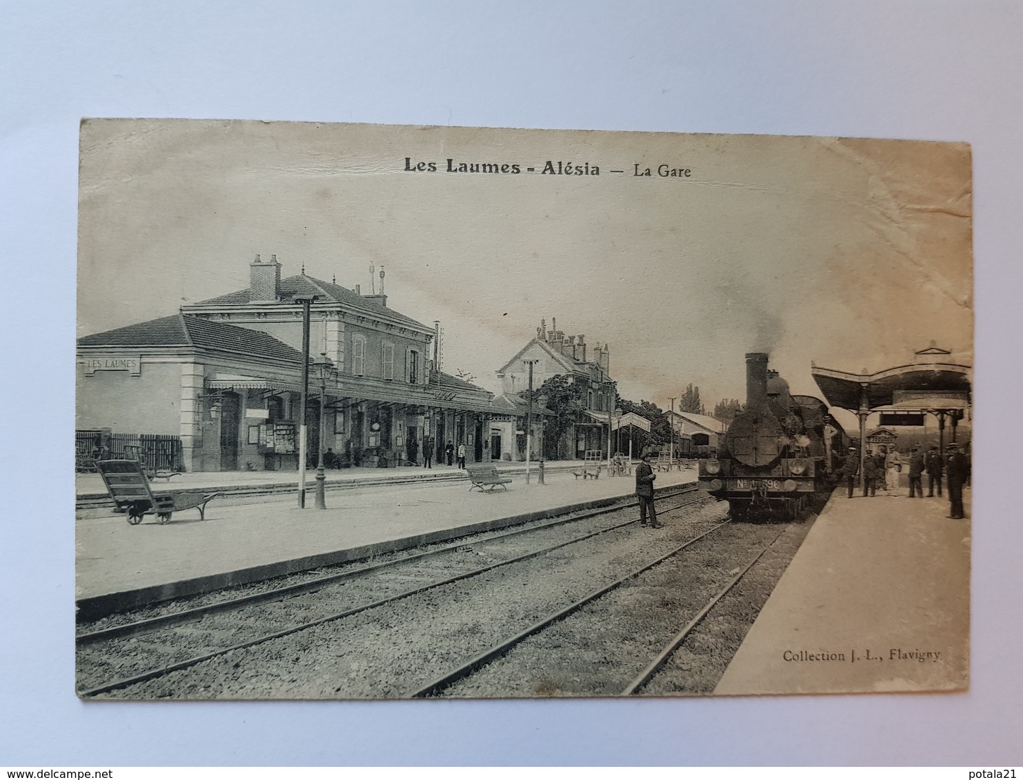 CPA Les Laumes - Alésia La Gare Train Voyagée - Venarey Les Laumes