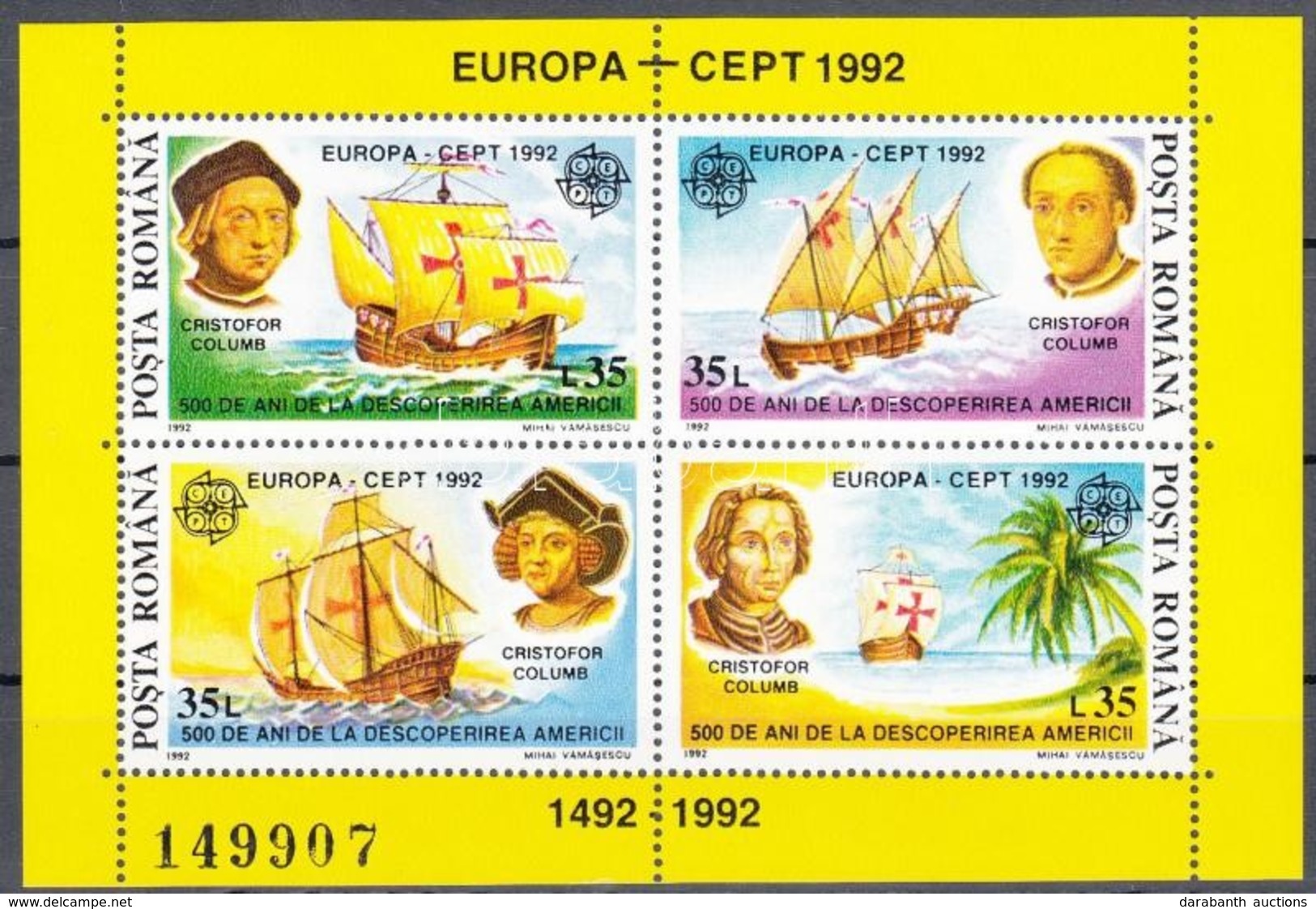 ** 1992 Európa CEPT Blokk Mi 271 - Autres & Non Classés