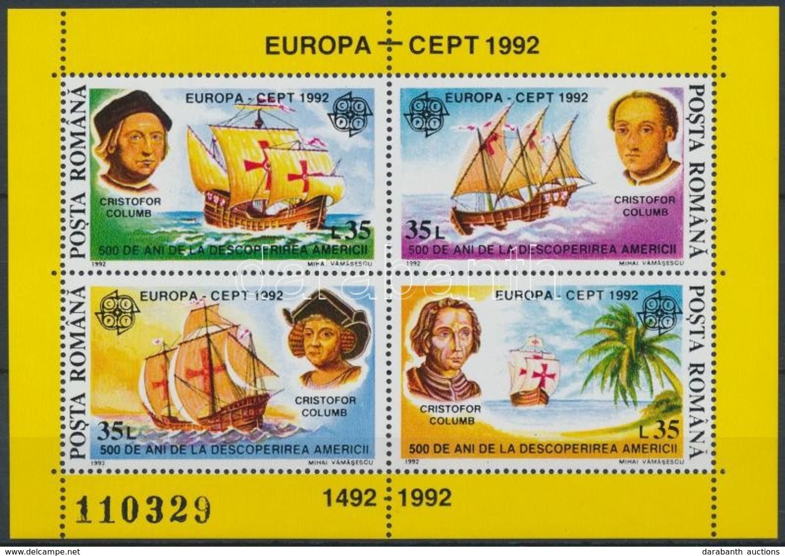 ** 1992 Európa CEPT Blokk Mi 271 - Autres & Non Classés