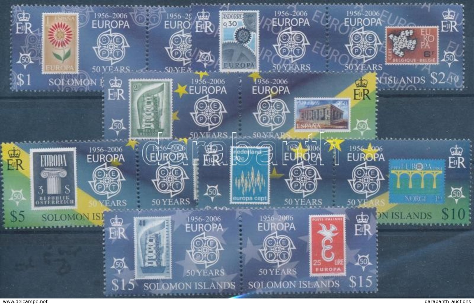 ** 2005 50 éves Az Europa CEPT Sor Párokban Mi 1220-1231 - Autres & Non Classés