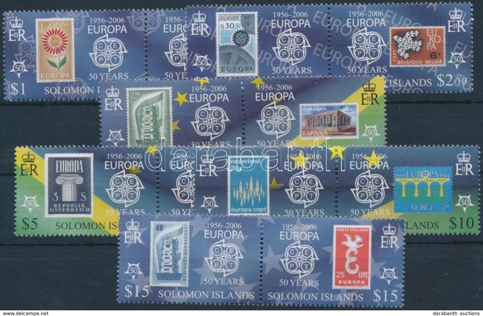 ** 2005 50 éves Az Europa CEPT Sor Párokban Mi 1220-1231 - Autres & Non Classés