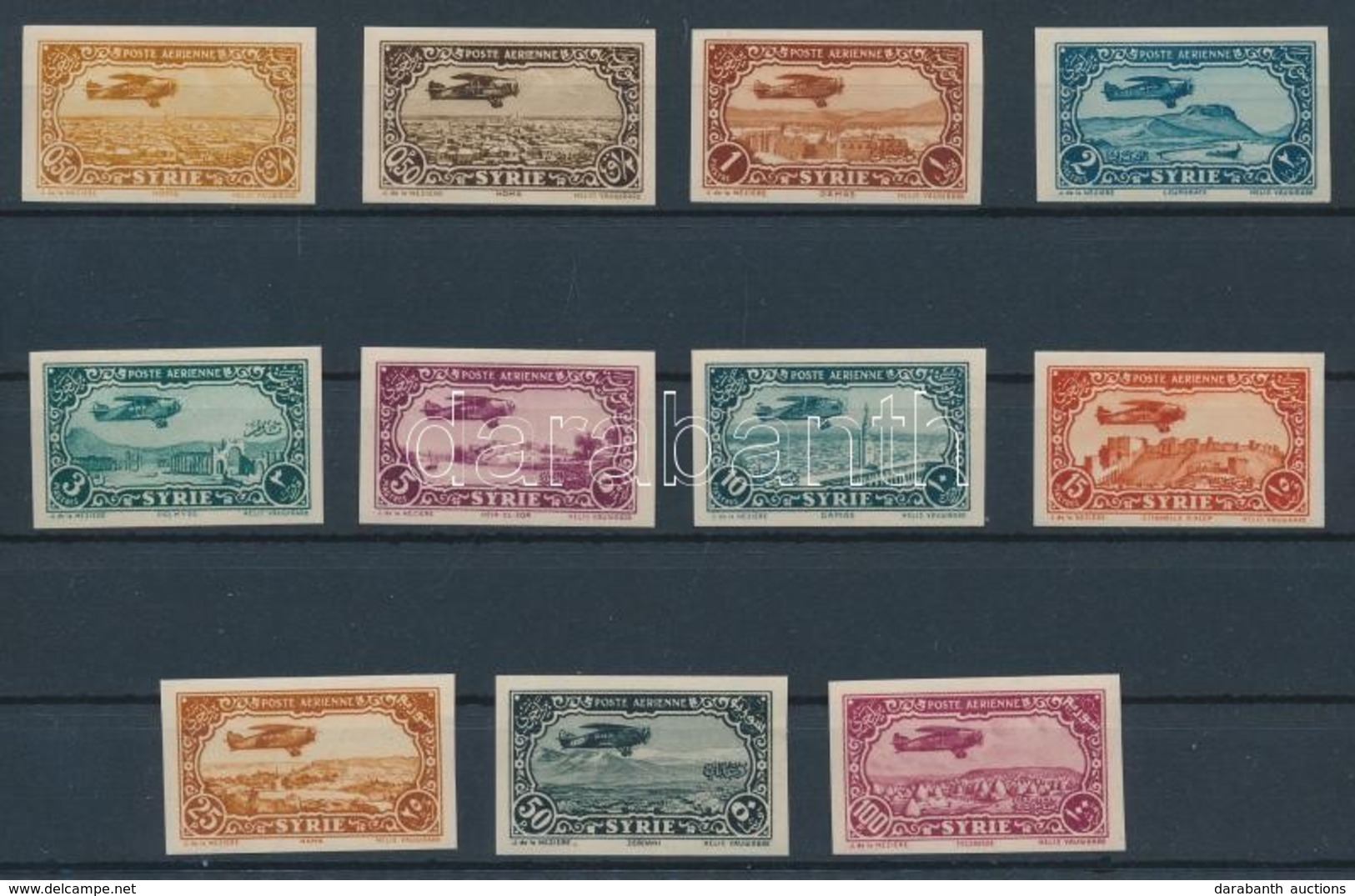 * 1931 Légiposta Mi 356-366 Vágott Sor / Imperforate Set (356, 362, 365 Papírelvékonyodás / Thin Paper) Signed: Sanabria - Other & Unclassified