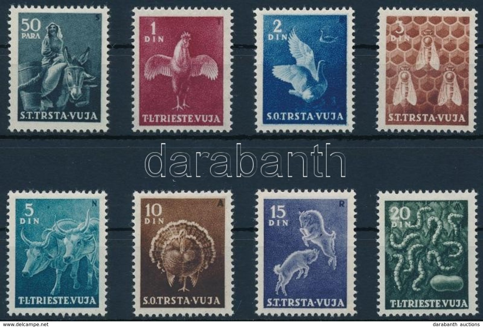 * 1950 Forgalmi: Háziállatok Sor,
Definitive Stamp Set
Mi 36-43 - Other & Unclassified