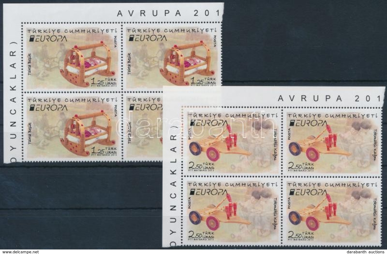 ** 2015 Europa CEPT, Történelmi Játékok Sor ívsarki 4-es Tömbökben Mi 4176-4177 - Autres & Non Classés