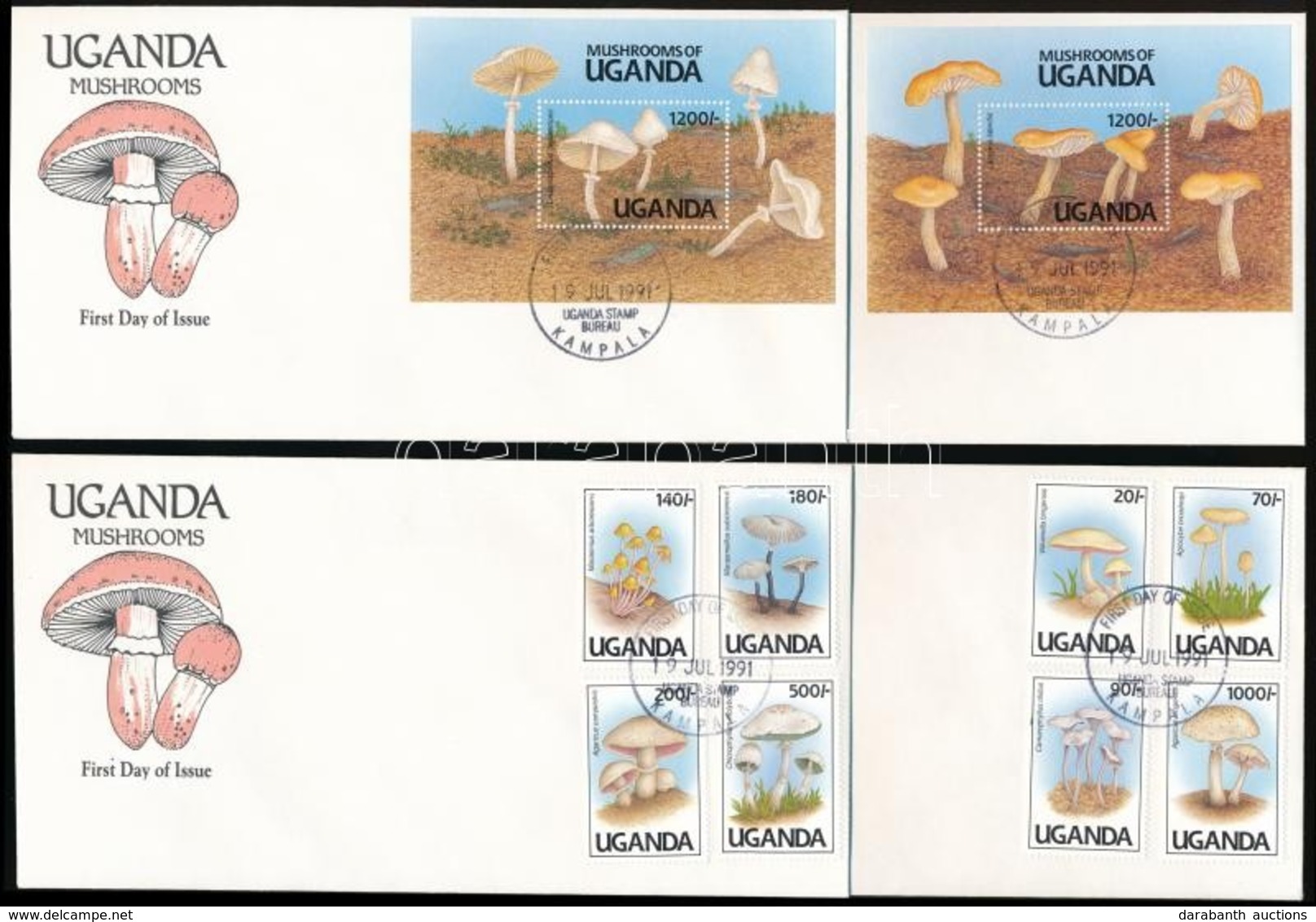 1991 Gomba Sor Mi 950-957 + Blokksor Mi 146-147 4 Db FDC-n - Altri & Non Classificati