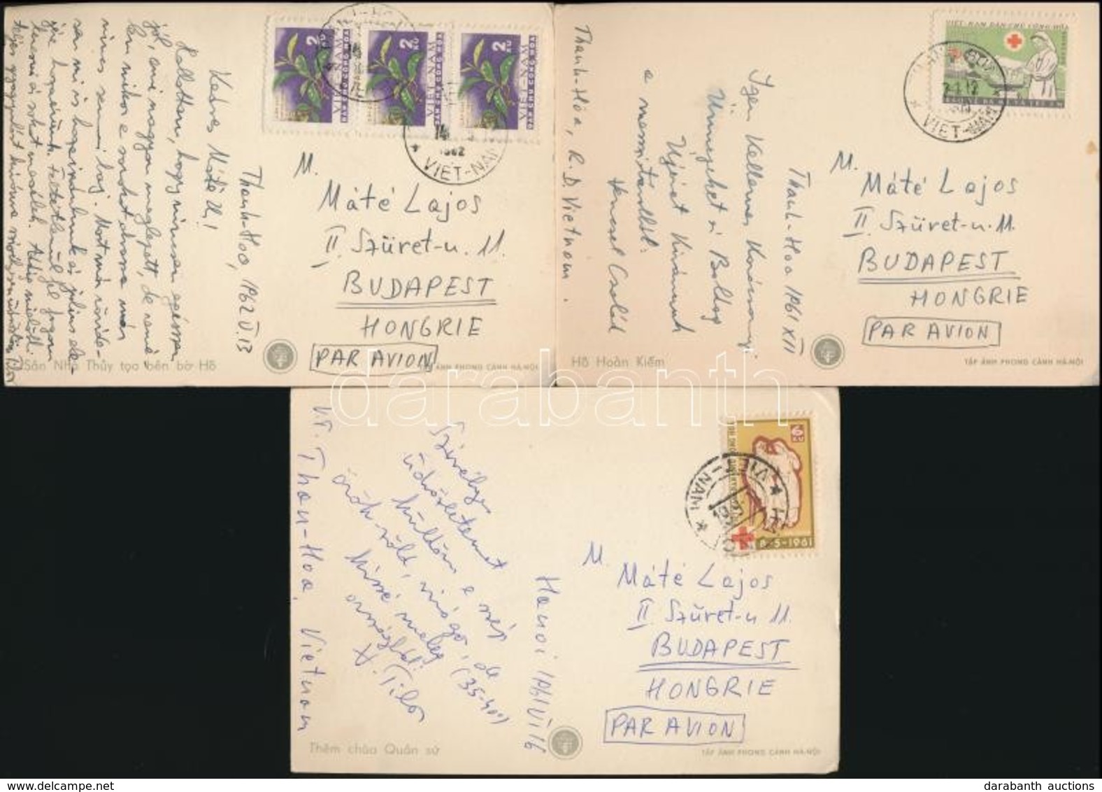 1961-1962 3 Db Légi Képeslap Budapestre / 3 Airmail Postcards To Hungary - Autres & Non Classés