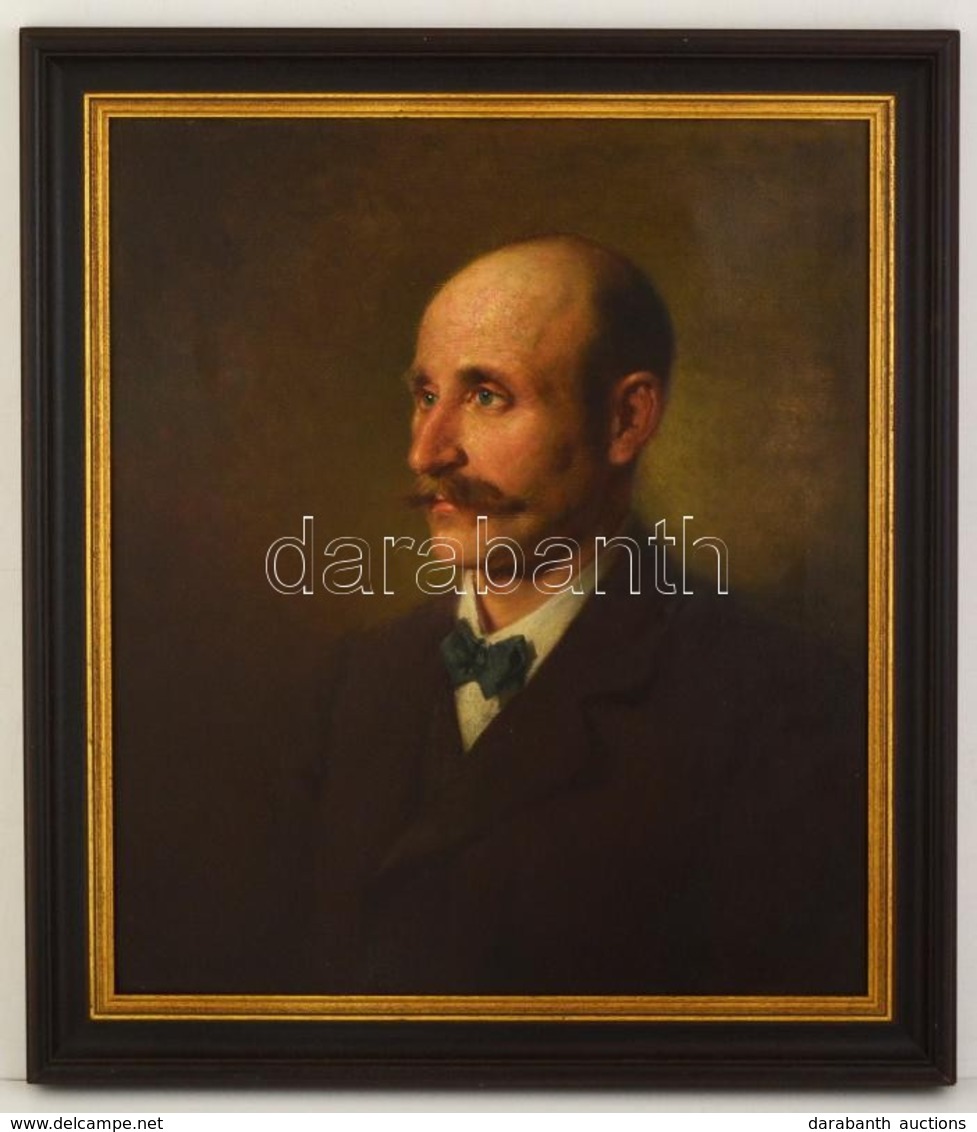 Cca 1870 Jelzés Nélkül: Férfi Portré. Olaj, Vászon, Restaurált, Keretben, 60×55 Cm - Autres & Non Classés