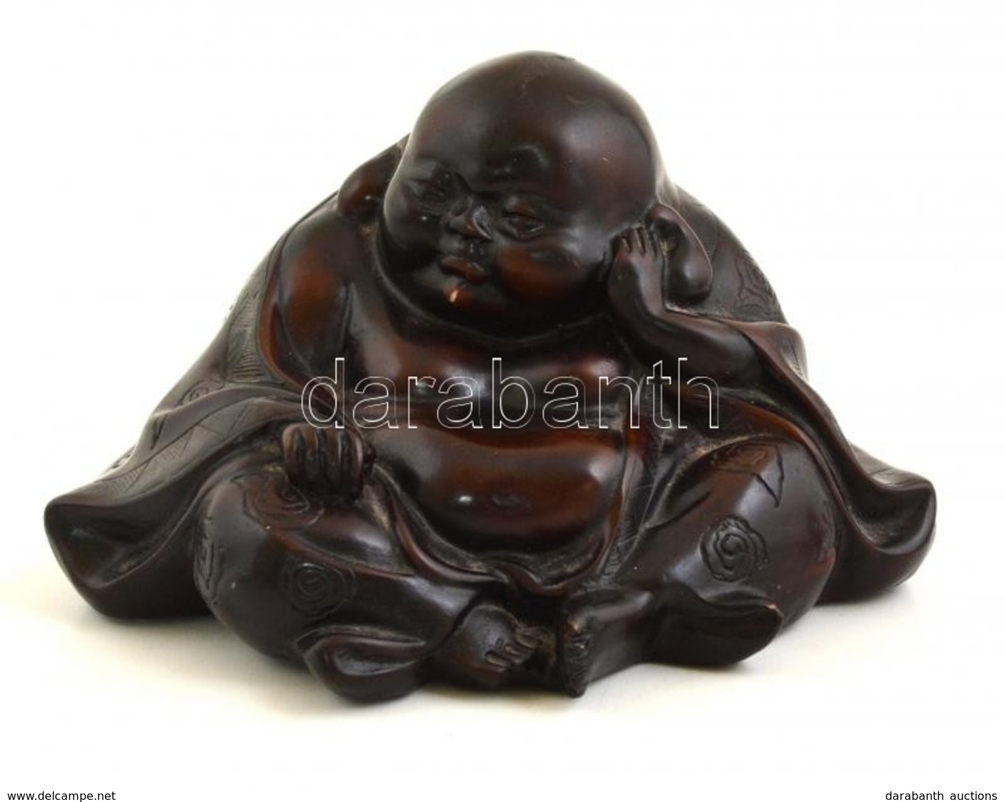 Nevető Buddha Erotikus Jelenettel (alján), Műgyanta, Apró Lepattanással, M:11 Cm, 17×15 Cm - Autres & Non Classés