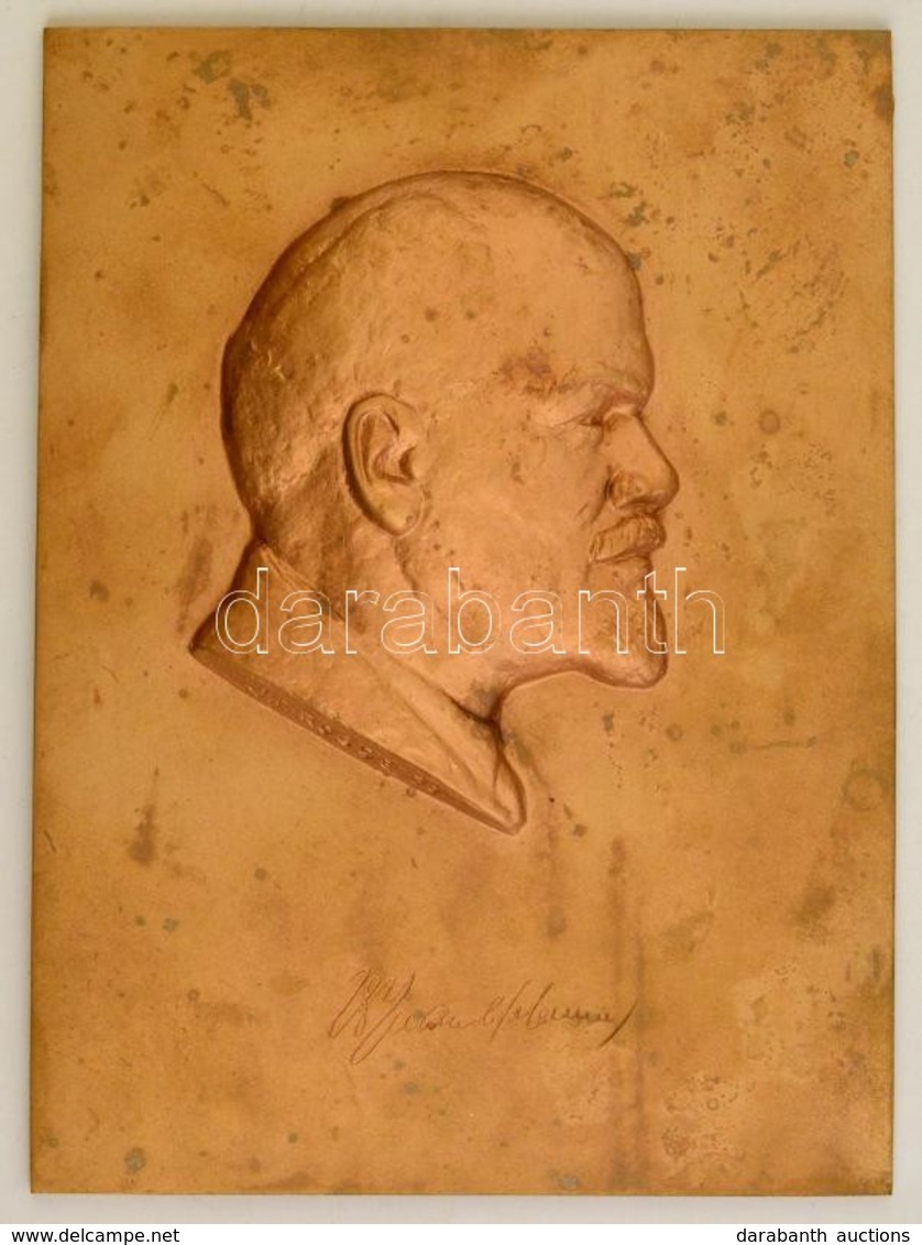 J. F, Rogge 1959: Lenin. Bronz Kisplasztika. Jelzett. / Bronze Plastique Signed.  22x30 Cm - Autres & Non Classés