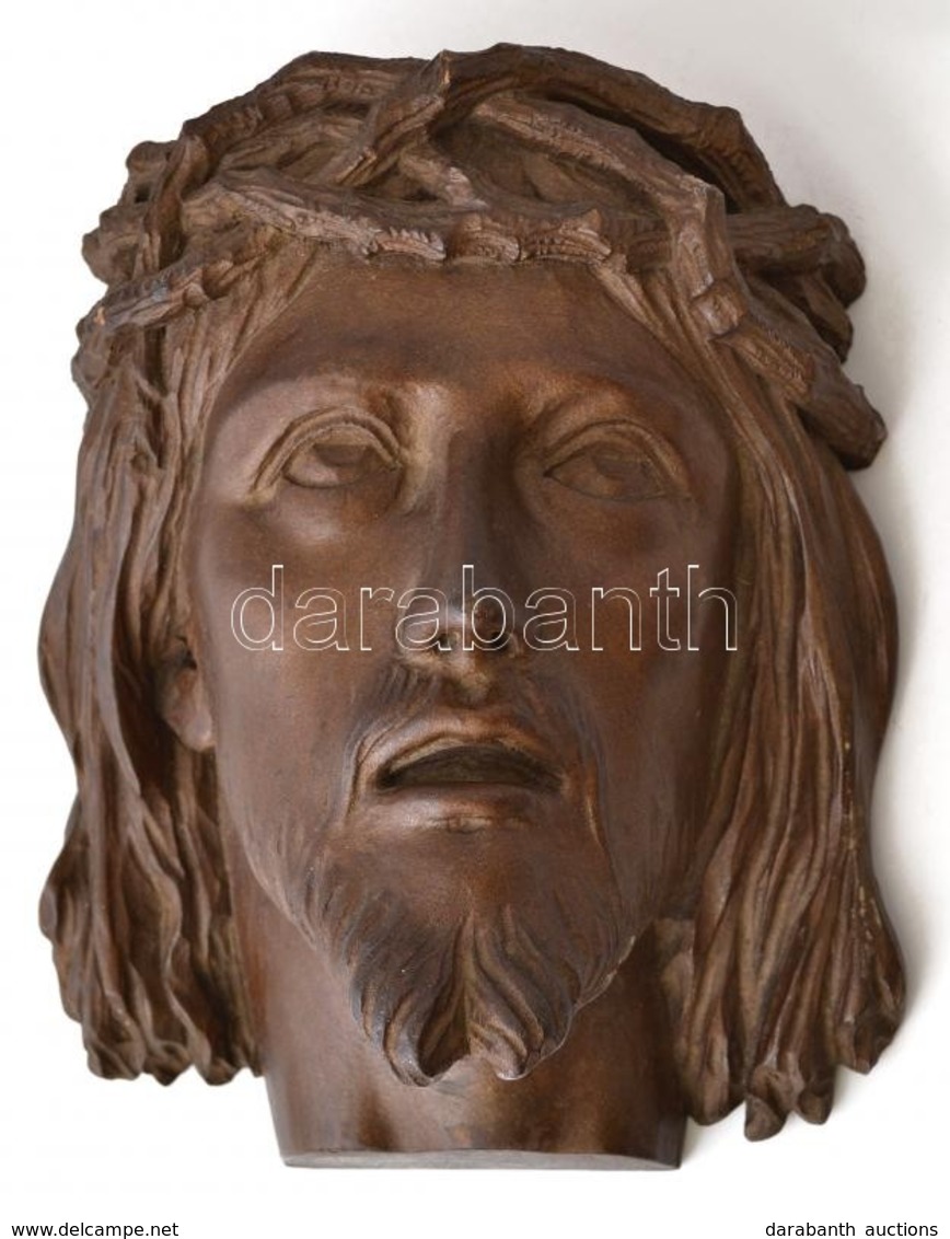 XX. Sz. Eleje: Tilandy Jelzéssel: Szenvedő Krisztus. Faragott Fa / Signed Christ. Carved Wood 25x21 Cm - Other & Unclassified